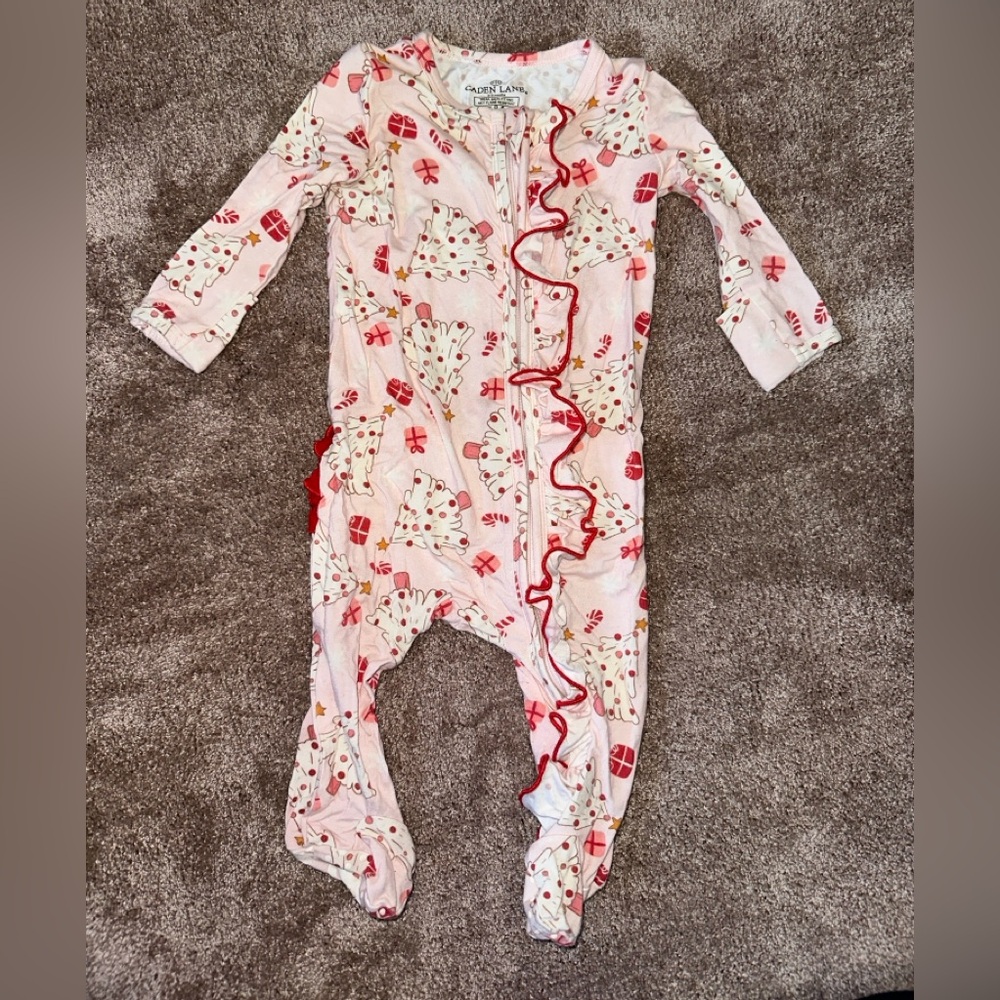 Caden Lane Christmas 0-3 months Very Merry Pink Trees